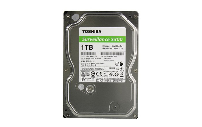 Ổ Cứng HDD Internal 3.5'' 1TB Surveilance S300 Series (64MB) 5700rpm Sata3 (6Gb/s) Toshiba HDWV110UZSVA